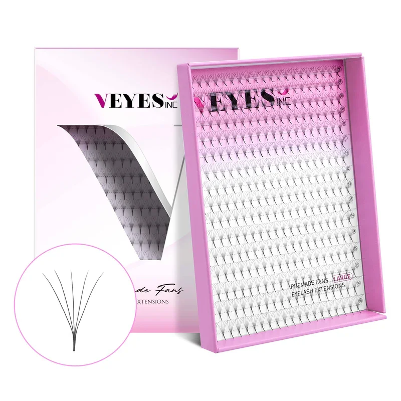 Veyes Inc Narrow XL Promade Fans Lashes Eyelash Extensions Veyelash 320 Fans Slim Thin Pointy Base Long Stem Soft Russian Volume