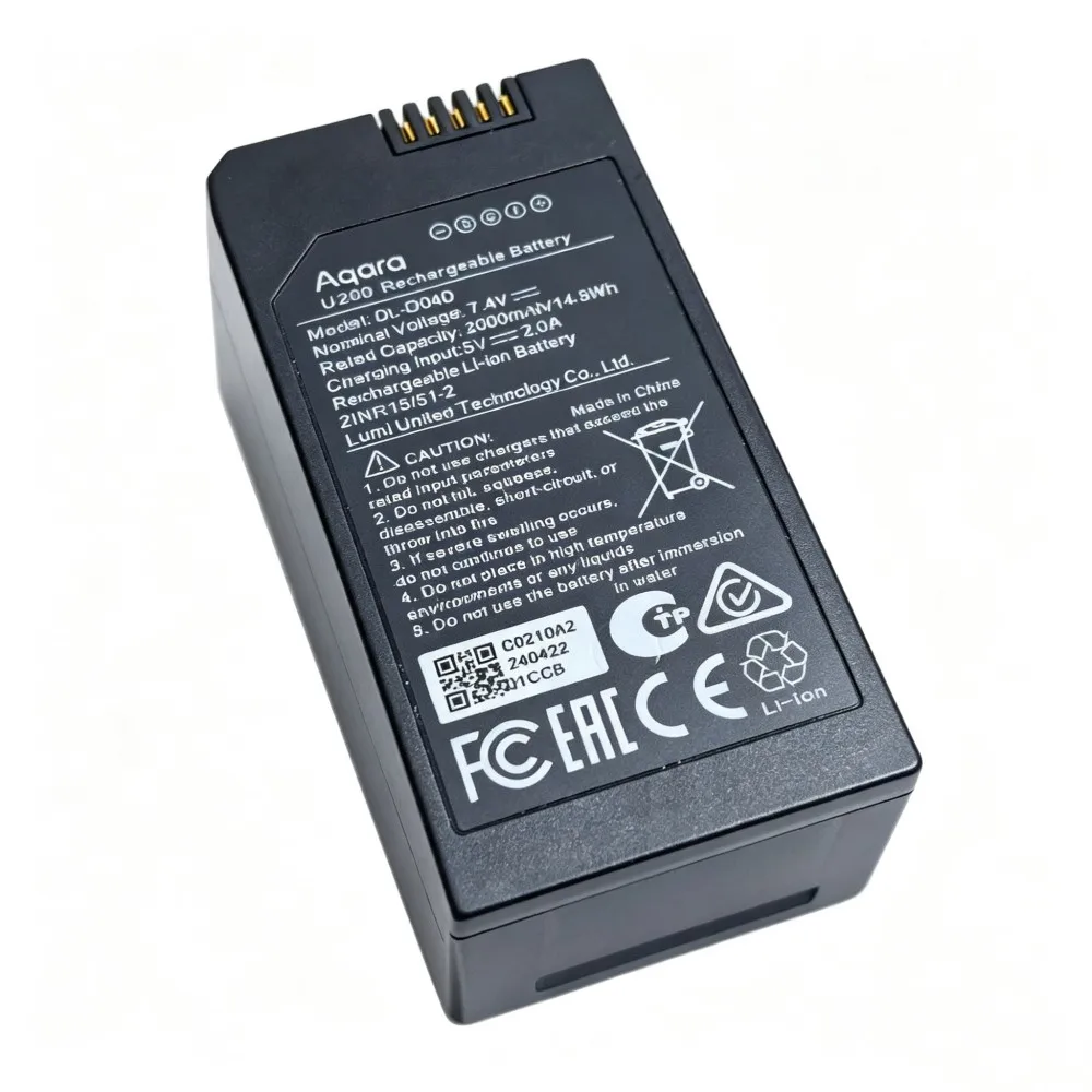 100%original 2000mAh 7.4V for Aqara DL-D04D U200 U200lite U300 Smart Door Lock Rechargeable Battery