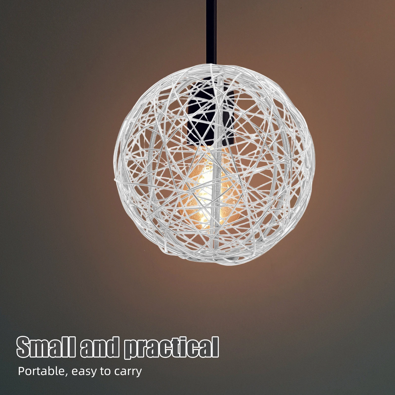 

Aluminum Wire Ball Lampshade G4 Round Iron Cage Light Shade Modern Minimalist Metal Lampshades Home Decor Easy Install