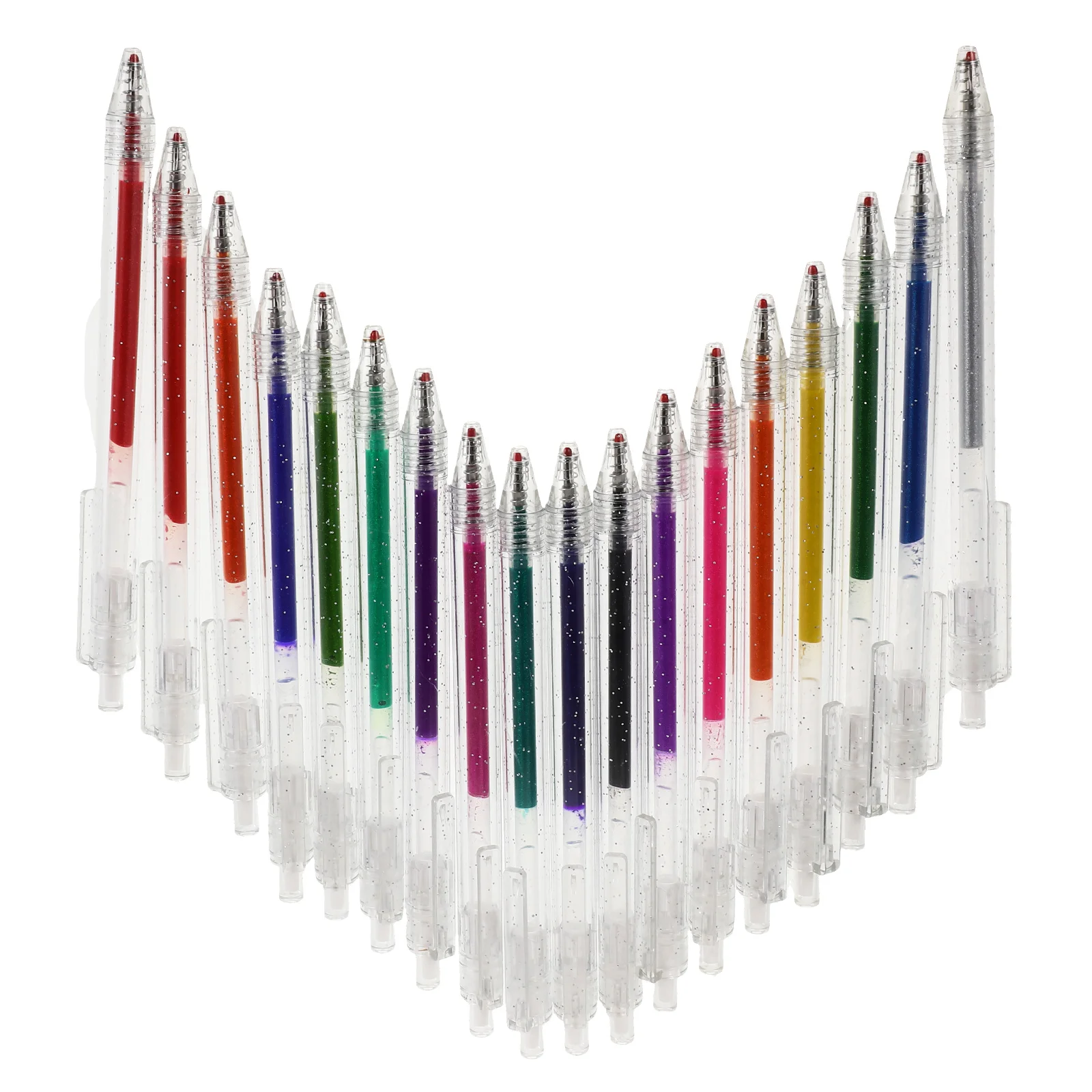 

18pcs Fluorescent Gel Pens Highlighter Markers Vibrant Colors Glitter Effect Smooth Writing Multipurpose Safe For Adults
