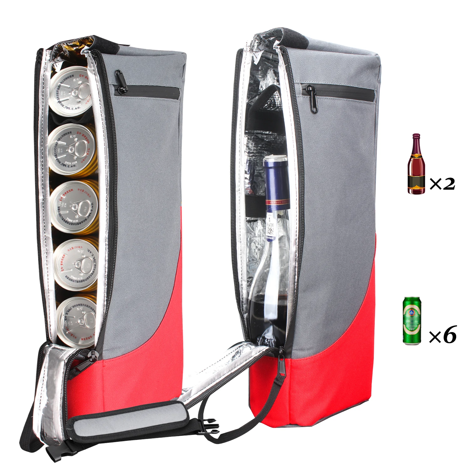 WESSLECO Glof Beer Cooler Bag Portable Travel Sleeve 6-Can Insulated Holder Outdoor Drinks Wine Case