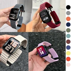 Magnetic Buckle Strap for Apple Watch Band Ultra 2 49mm 45mm 44mm 40 41 38 42mm Silicone Bracelet IWatch Series 7 6 3 Se 8 9 10