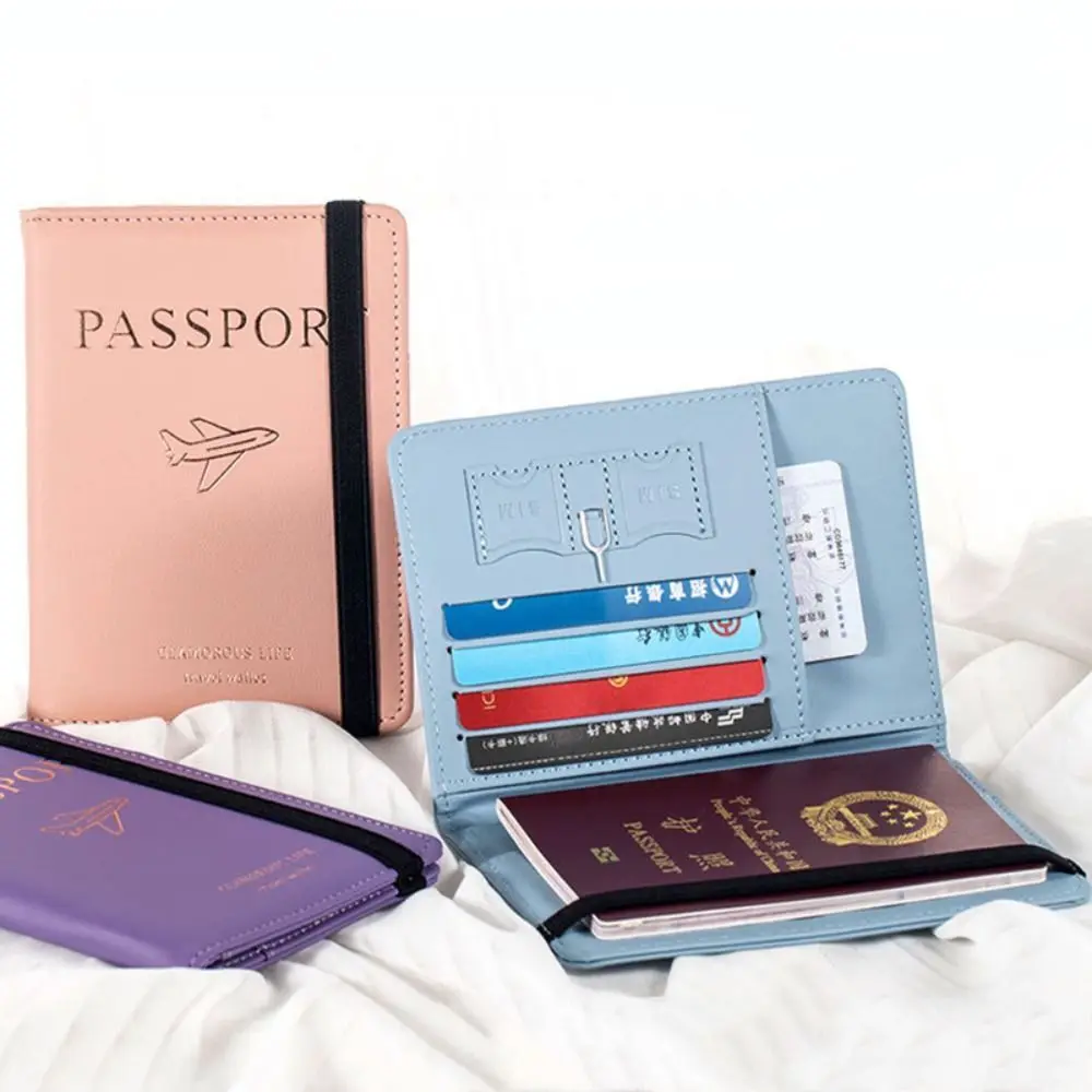 Porte-Passeport Multifonction RFID en Cuir Ultra-Mince, Étui de Voyage, Rangement de Documents, Porte-Cartes de Crédit