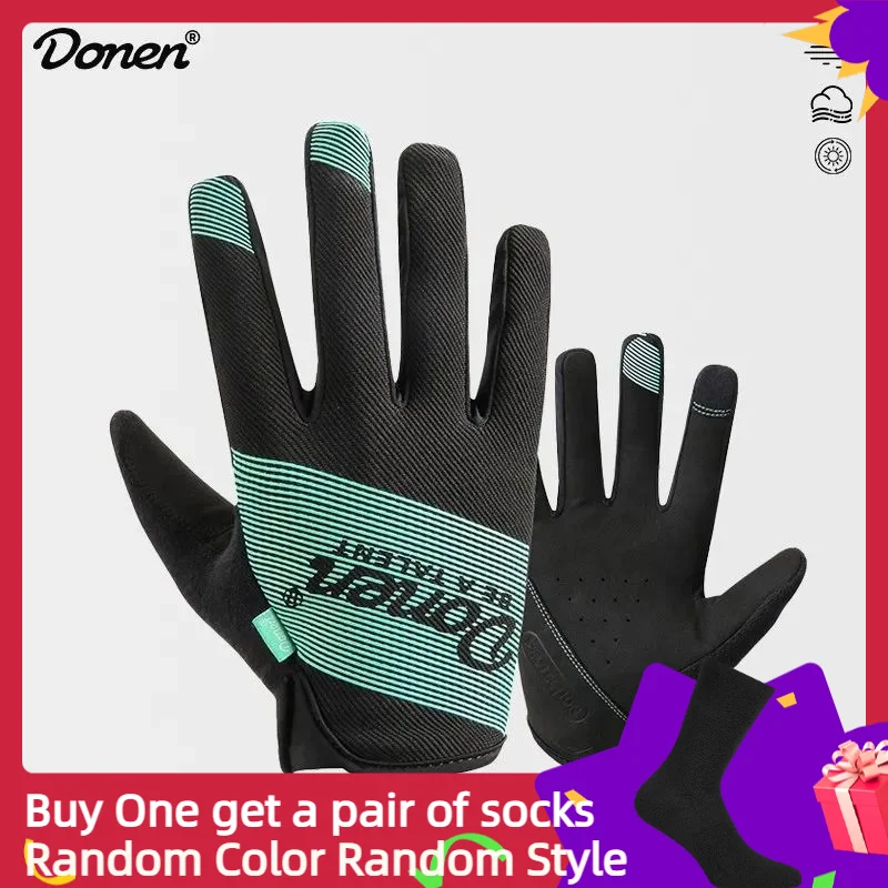 

Donen зимние велосипедные перчатки с сенсорным экраном, дорожные перчатки для горного и шоссейного велосипеда, флисовые перчатки с полным пальцем, аксессуары для велосипедных перчаток Mtb