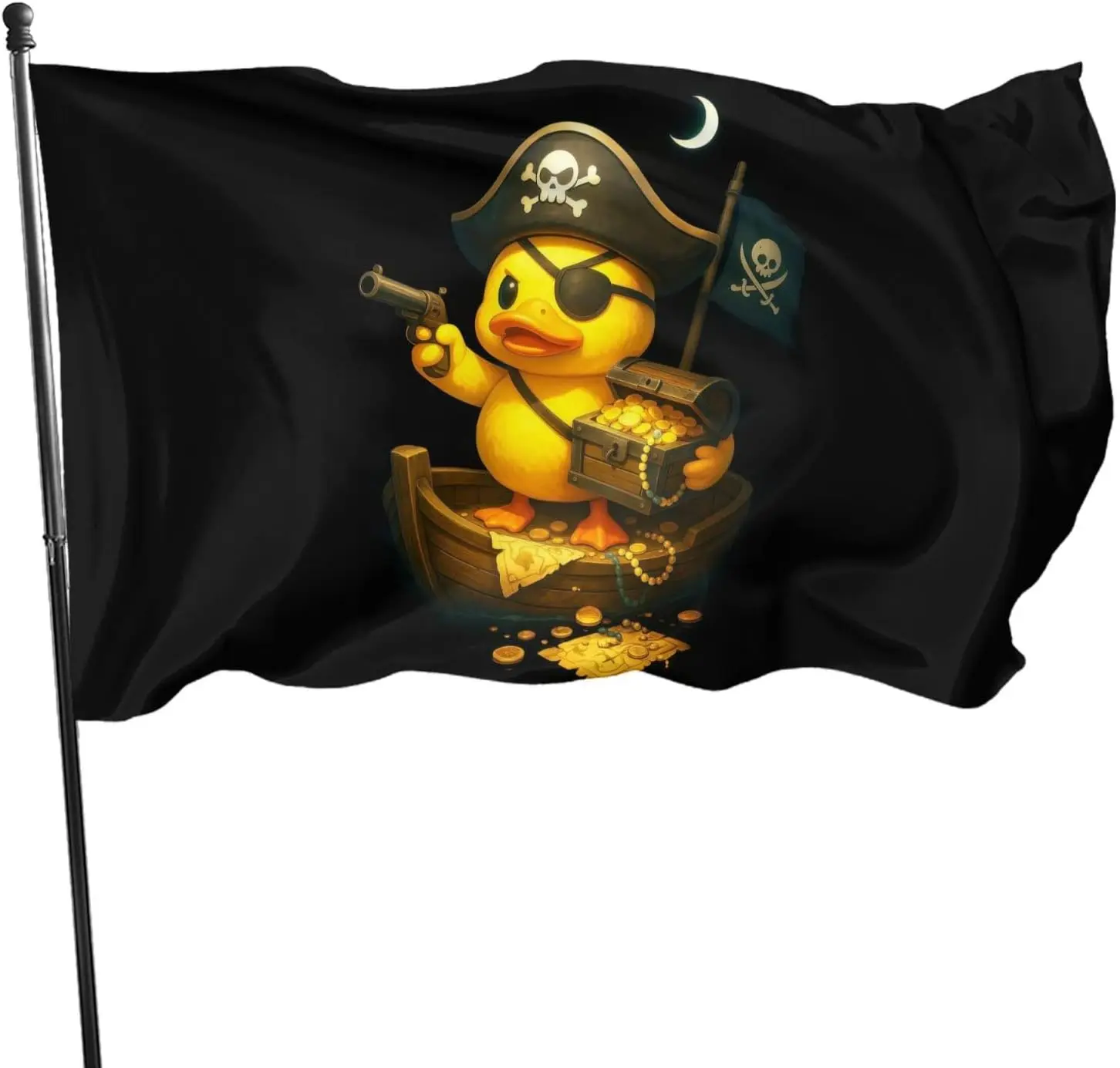 Pirate Rubber Duck Flag 3x5 Ft Pirate Ducks Flags Fade Proof Outdoor Indoor With Metal Grommets Pirate Rubber Duck Banner Home