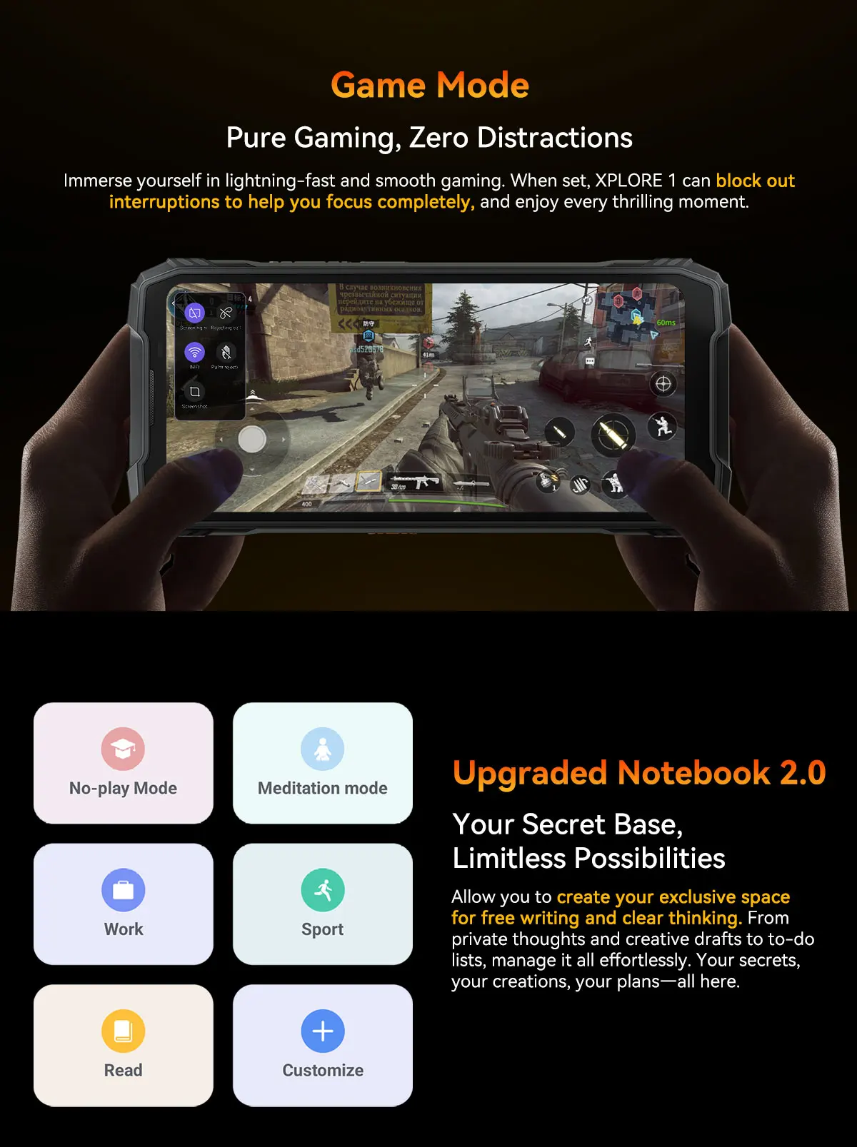 Blackview XPLORE 1 [Kein EU-Ladegerät] Robustes Smartphone 5G 16 GB + 512 GB / 12 GB + 256 GB Android15 20000 mAh 55 W 6,78 Zoll 2,4 K Mobiltelefon – Detail 38