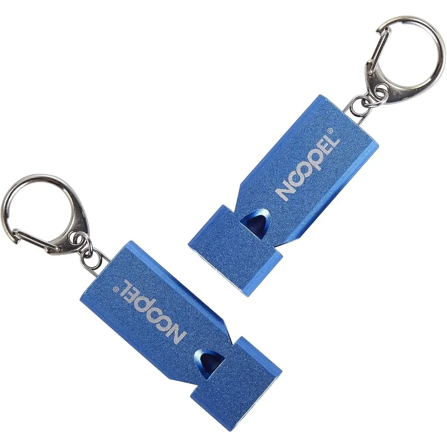 Gwizdki Emergey Trzy Dźwięki Survivalowe 2 sztuki z Smyczą i Breloczkiem do Wędrówek, Kempingu, Kajakarstwa, Sportów Outdoorowych i Bezpieczeństwa L