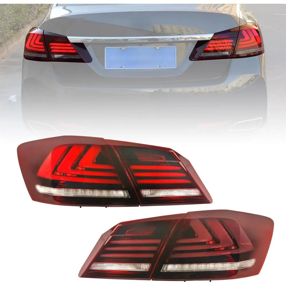 

LED Tail Lights Assembly Replacement For Honda Accord 4 Door Sedan 2013 2014 2015 Red Smoke Taillights with Amber Sequential Tur