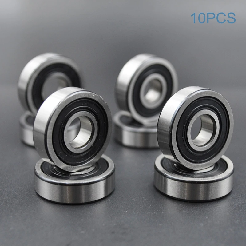 10pcs 100pcs 608 606 607 609 625 626 627 628 2RS DDU Bearings Bore 5mm 6mm 7mm 8mm 9mm Roller Wheel Lubricated Sealed Bearing