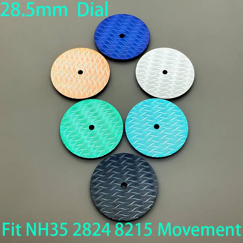 Customized NH35 8215 2824 Wavy pattern Dial Fit For NH35 NH36 8215 ETA 2824 Movement 28.5mm Watch Surface Parts