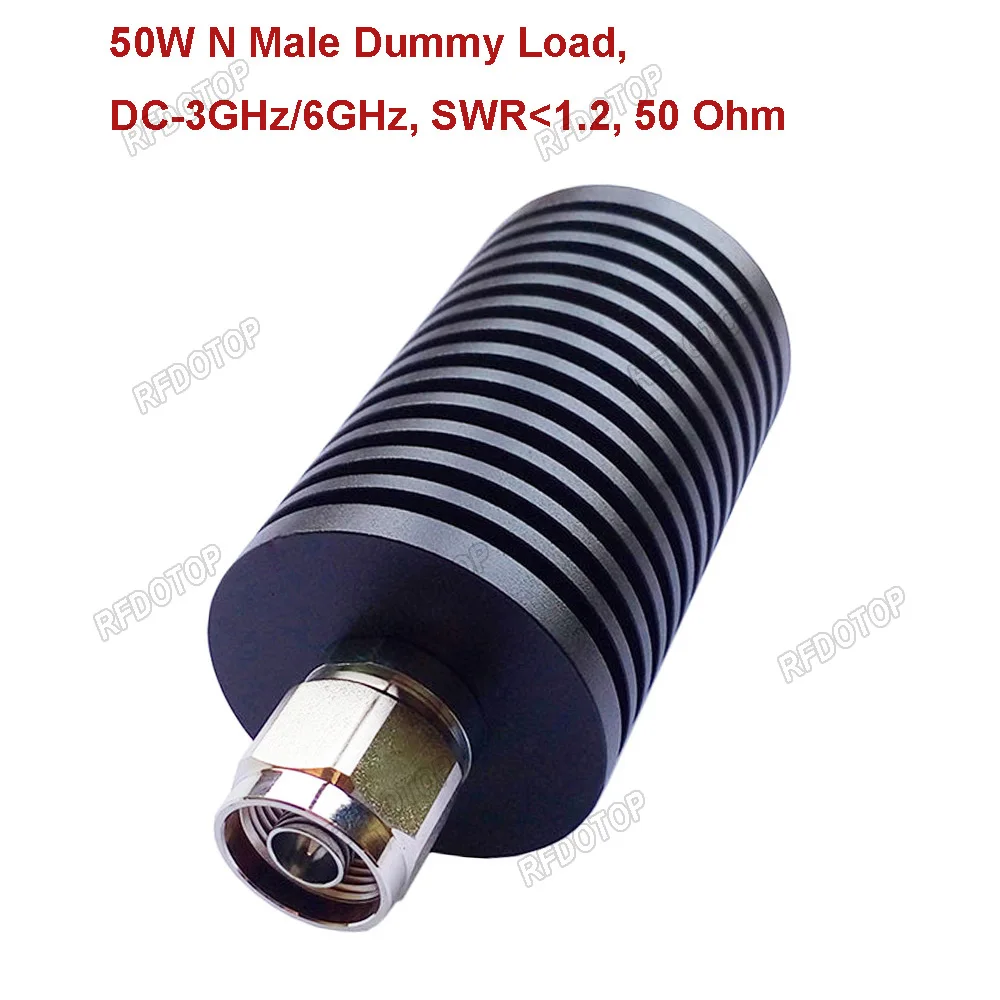 50W 3GHz/6GHz L16 N Male RF Coaxial Termination Dummy Load SWR＜1.2 50 Ohm Connector Socket Brass Straight Coaxial RF Adapters