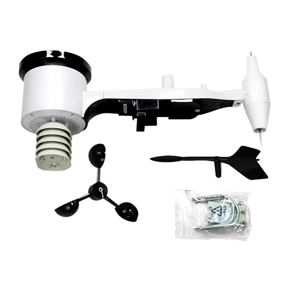 0-50m/s Wind Speed Wind Direction Sensor Six-in-One Weather Station Kit Temperature Humidity Pressure Rainfall with LCD Display