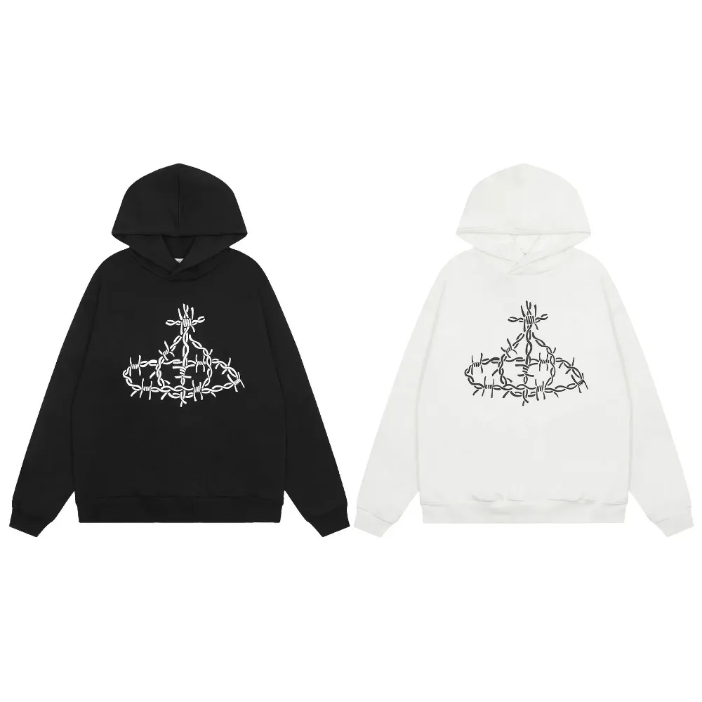 

Chic Tee Loose-fit Hooded Sweatshirt for Couples Stylish Daily Wear Vw Planet Printing Western Style Crew Neck Sweatshirt Tops