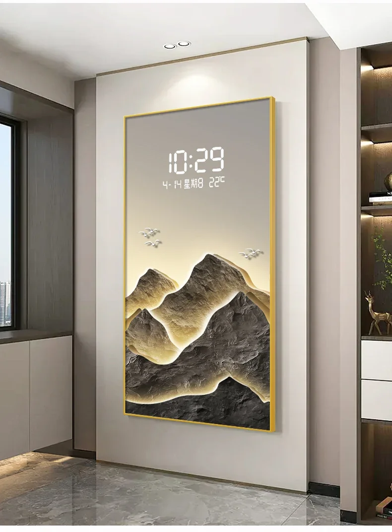 CX539QV Electronic Clock Wall Art Mural Living Room Modern Wall Watch Calendar Minimalist Horloge Murale Home Decoration