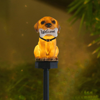 Solar Powered Resin Dog Bird Owl Lawn Lamp Solar Led Light Outdoor Garden Decoration Lamp Waterproof Solar Lights