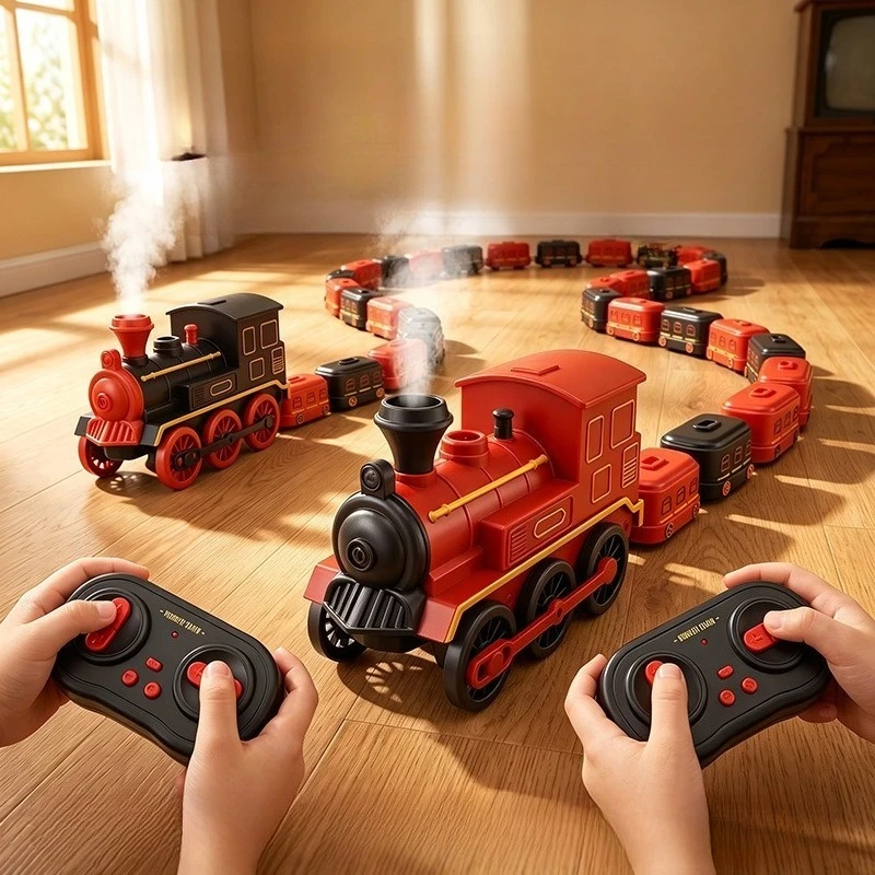 Electric Train Set Toys Model Train Electric Car Fit For Wooden Railway Wood Train Track Christmas Gift For Children RC Cars NEW