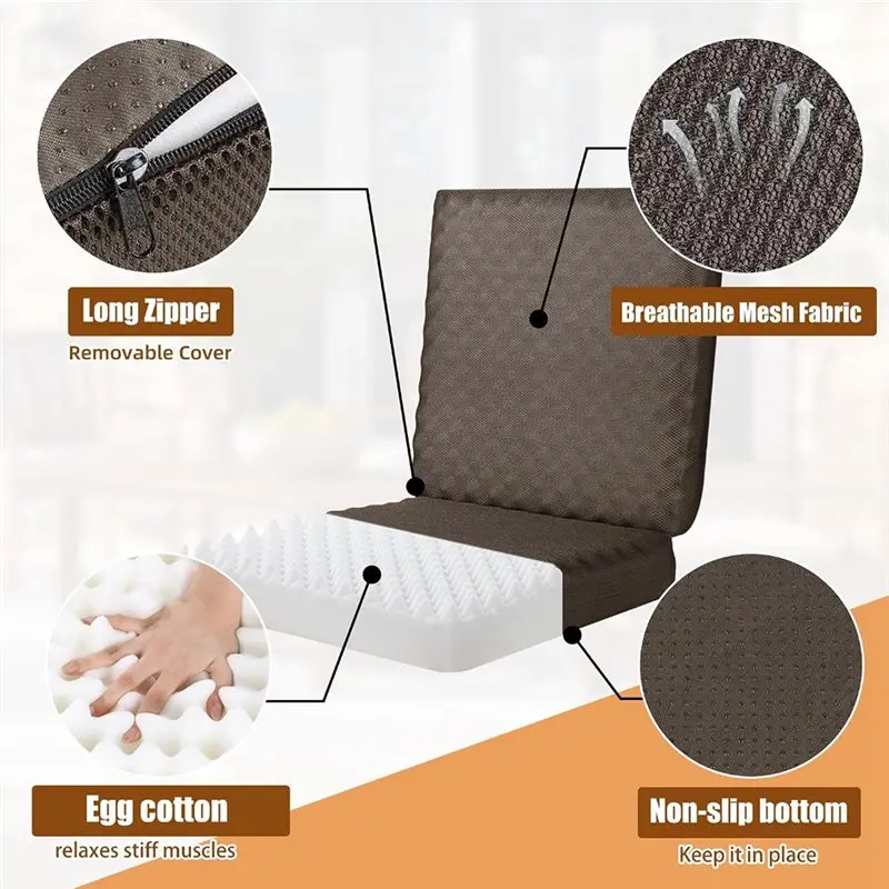 AA20-Reduces Muscle Fatigue Recliner Cushion For Elderly-Egg Crate Foam Design For Long Sitting Comfort
