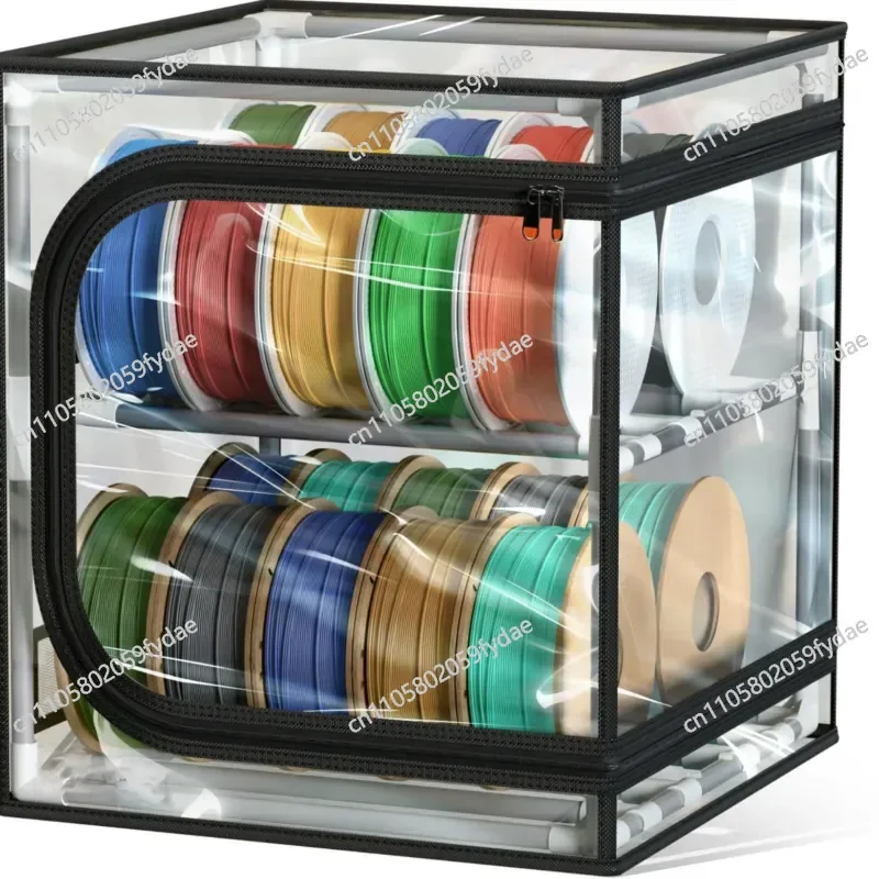 

Printer Wire Storage Box Two Layer Transparent Covered Wire Storage Shelves Holds Up to 20 Rolls of Supplies