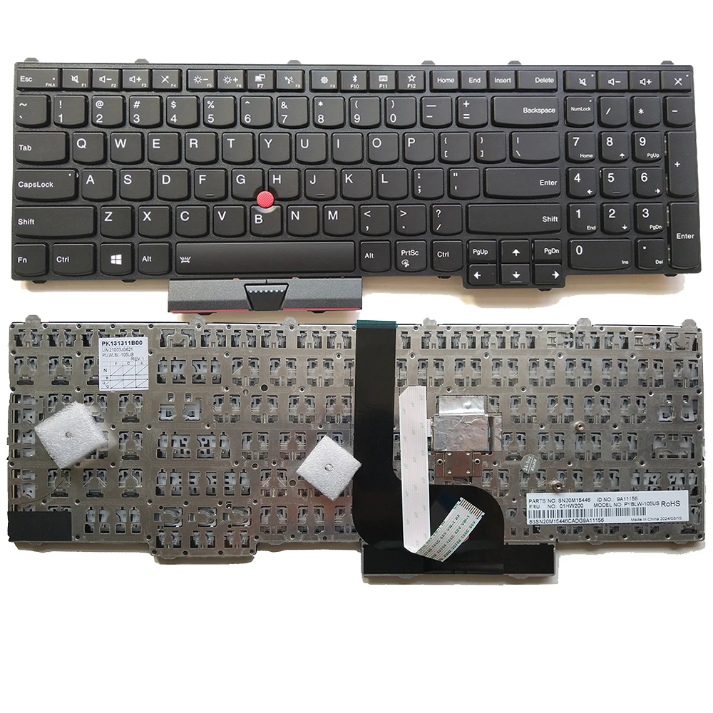 US with Pointer Replacement Laptop Keyboard For Lenovo Thinkpad P50 P51 P70 00PA288 SN20K85114 without  Backlit