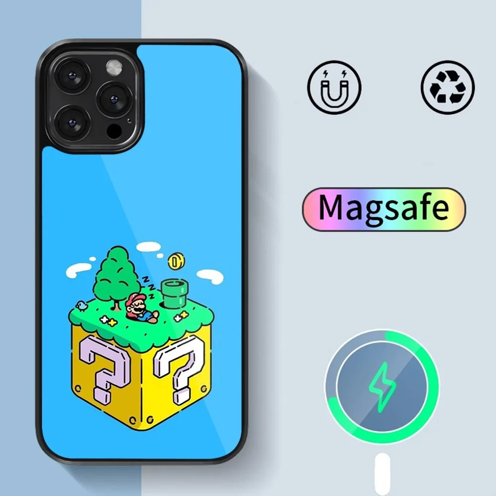 Game Super M-Marios B-Bross Phone Case For iPhone 14 13 12 11 15 Pro Max Plus Magsafe Magnetic Cover