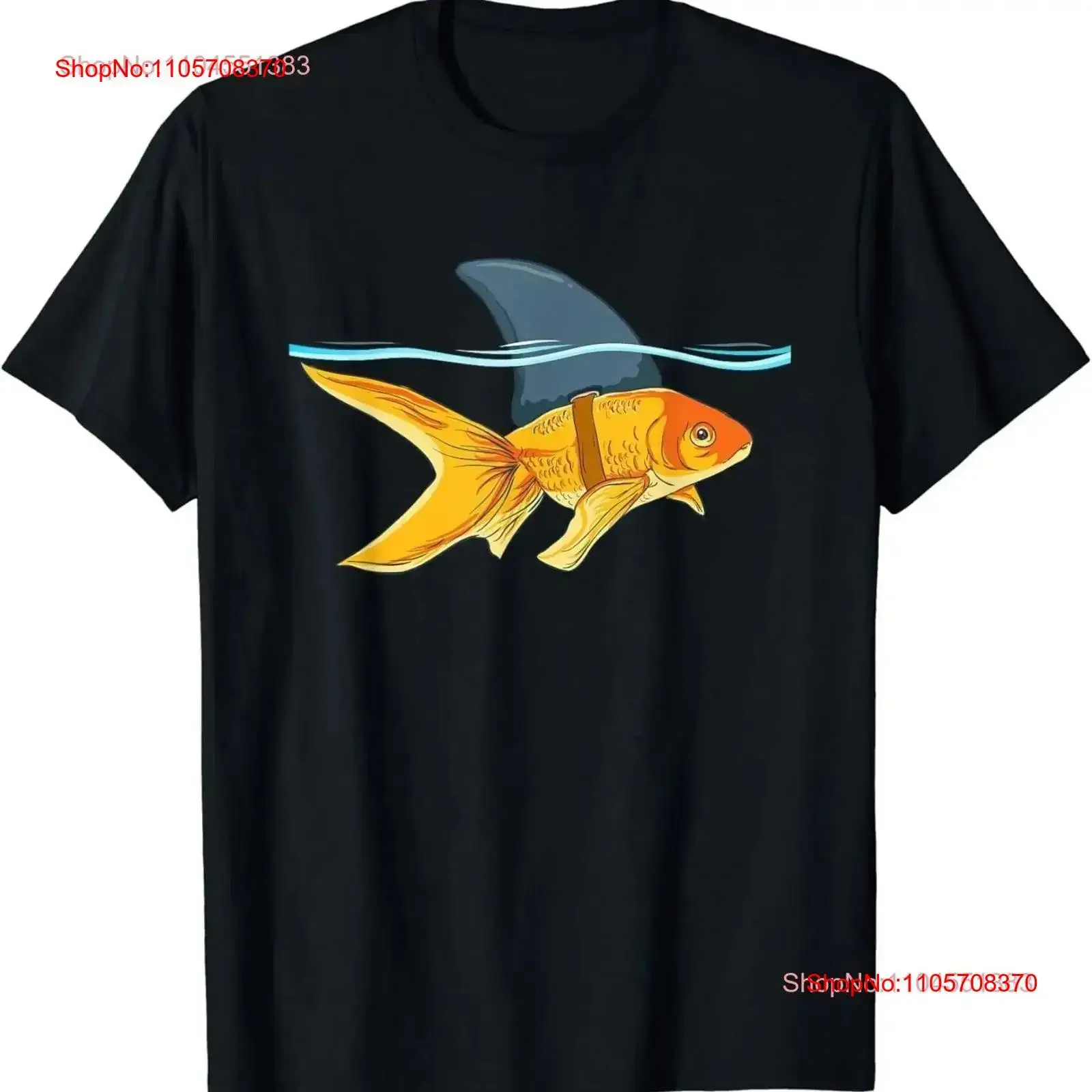 Goldfish with Shark Fin T Shirt Funny Fish vintage Washed Comfortable fashion streetwear Stylish graphic Stretched Unisex homme