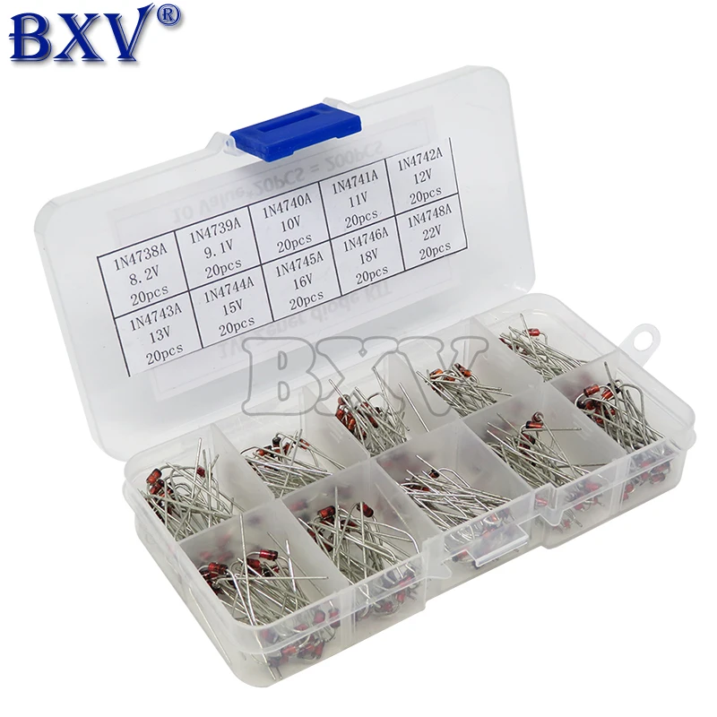 10Values*20PCS Zener Diode Assortment diy kit Electronic set pack 8.2V 9.1V 10V 11V 12V 13V 15V 16V 18V 22V