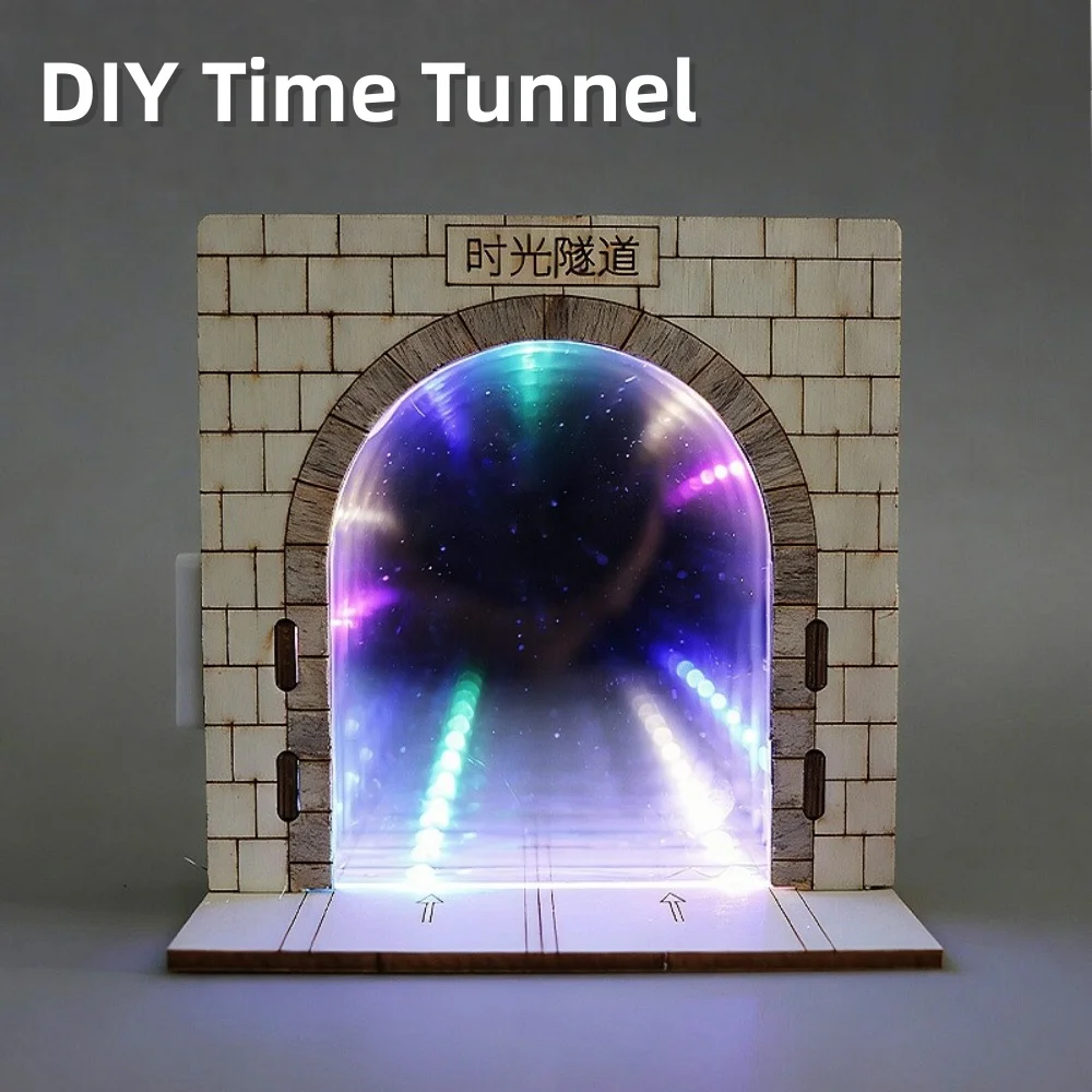 DIY Abyss Mirror Time Tunnel Lamp Visual Calming Fidget Color Glowing Desk Hobby Collectible Indoor Art Decor Holiday Supply