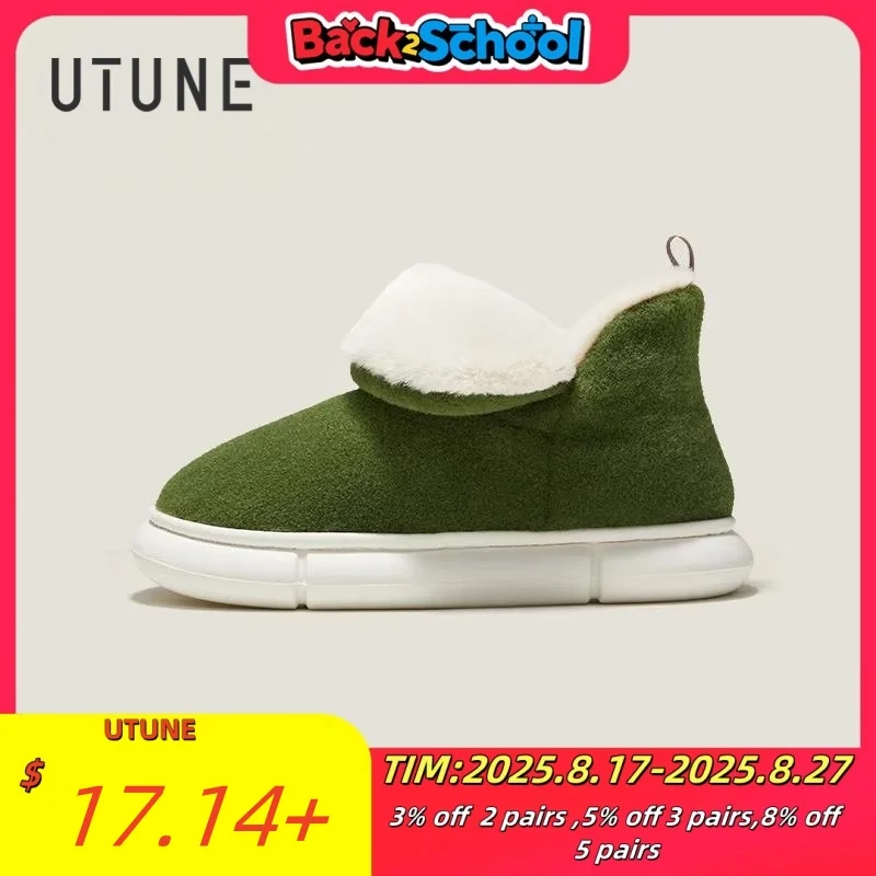 

Сапоги UTUNE, женская зимняя обувь, фетровые, толстые, теплые, без шнуровки, домашние тапочки, внешняя обувь, мужские женские ботинки, высокие ботинки на плюшевой платформе, 2021 г.