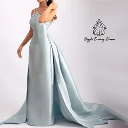 Giggle Halter Beads Luxury Party Dresses Straight Floor-Length elegant Satin Formal Saudi evening gala dress for women 2024