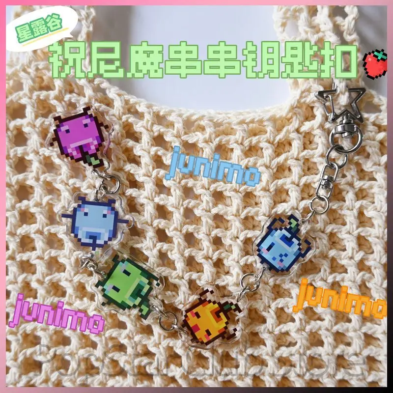 New Stardew Valley Junimo Linked Acrylic Keychain Pixel Style Game Peripheral Decorative Bag Charms Fans Daily Accessory Acg Gif