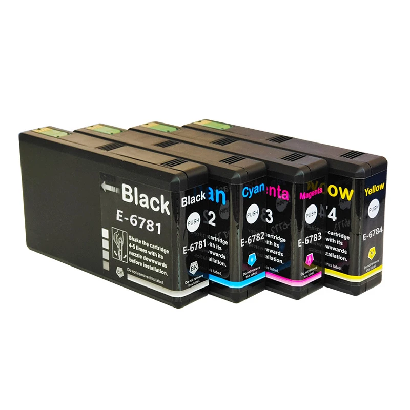 خرطوشة حبر متوافقة للطابعة Epson 678 T678 T6781 T6782 T6783 T6784 WorkForce Pro WP-4022 WP-4092 WP-4532 WP-4592