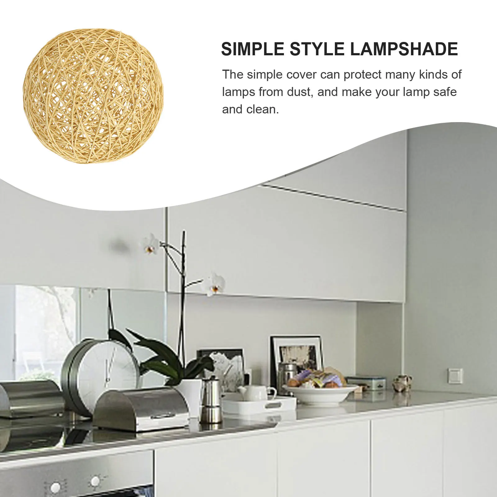 

2pcs Woven Lamp Shade Diy Decor Indoor Use Simple Style Creative Lampshade Decorative Craft For Wall Floor Bedside Lamps Cotton