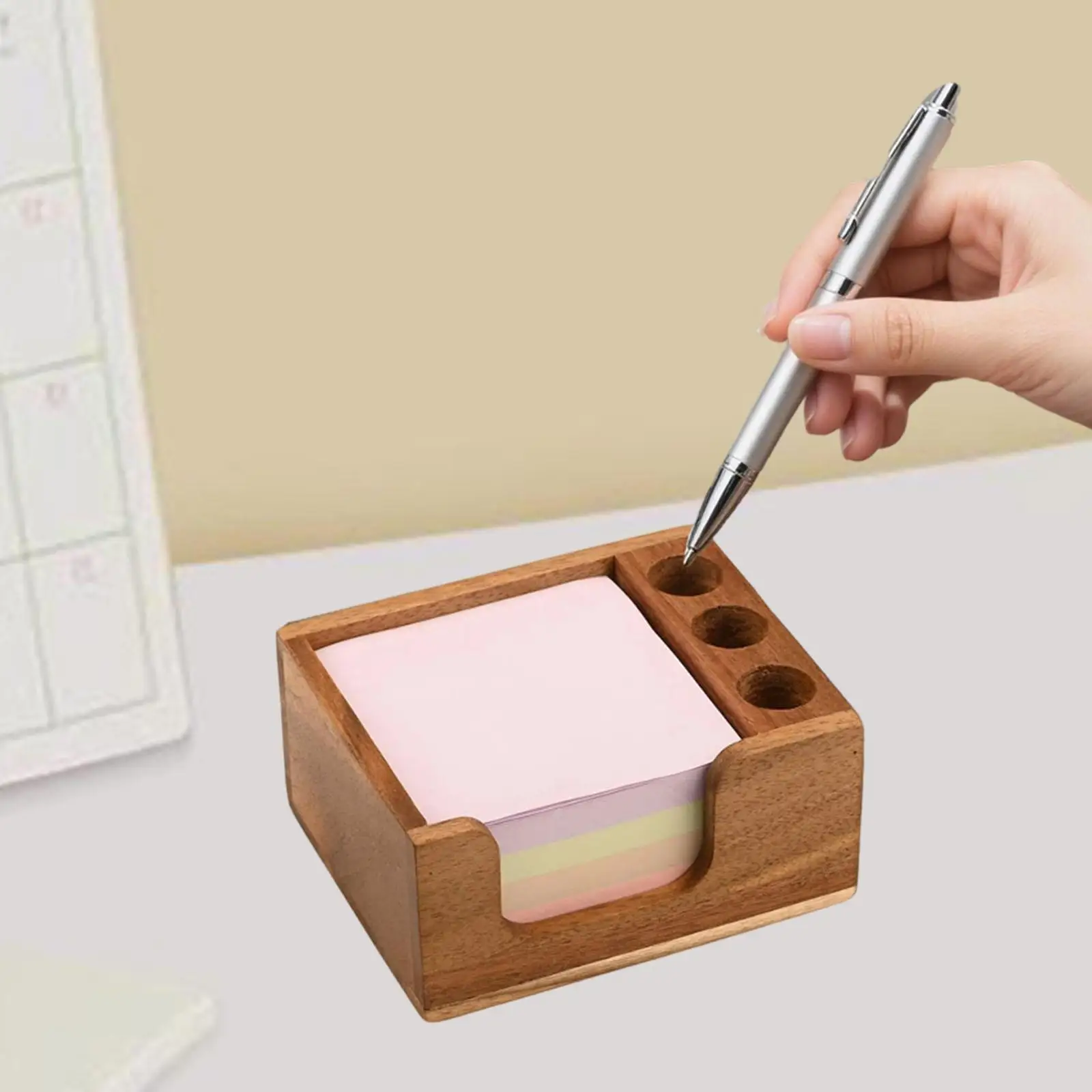 Wood Sticky Note Holder,3 x 3 inch, Note Dispenser,for Office Desk Accessories,Dispenser,for Home Desk Office Supplies