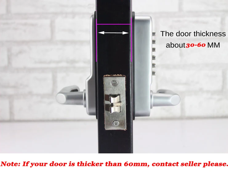 12 buttons 35mm Latch Mechanism Waterproof  Push button Mechanical Lock Handle Door Lock For Swing Gate Garden Door