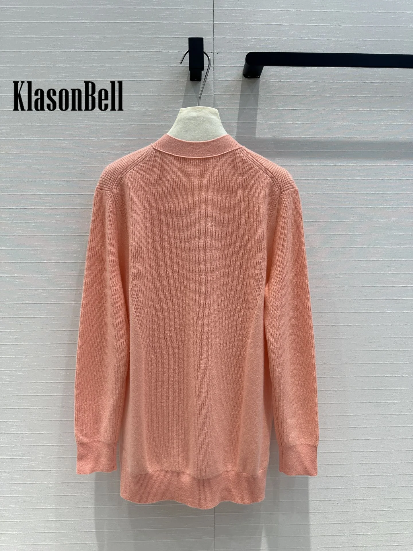 7.11 KlasonBell Women Classic V-Neck Cashmere Knit Single Button Cardigan Soft Comfortable Mid-Length Long Sleeve Outerwear