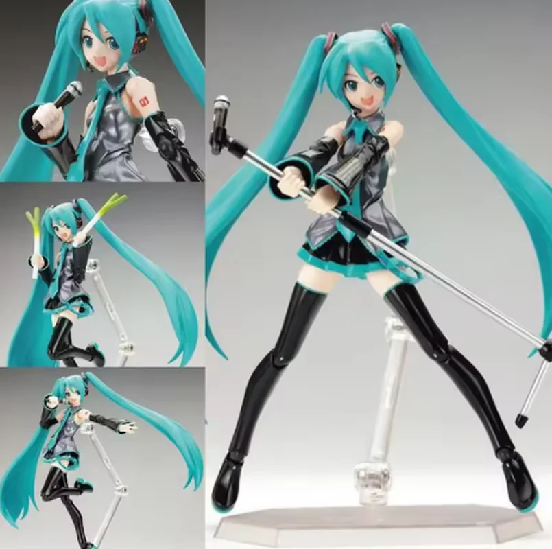 In Stock 14cm Figma Hatsune Miku Anime Action Figures Movable The Props Desktop Decoration Collection Pvc Model Toy Kids Gift