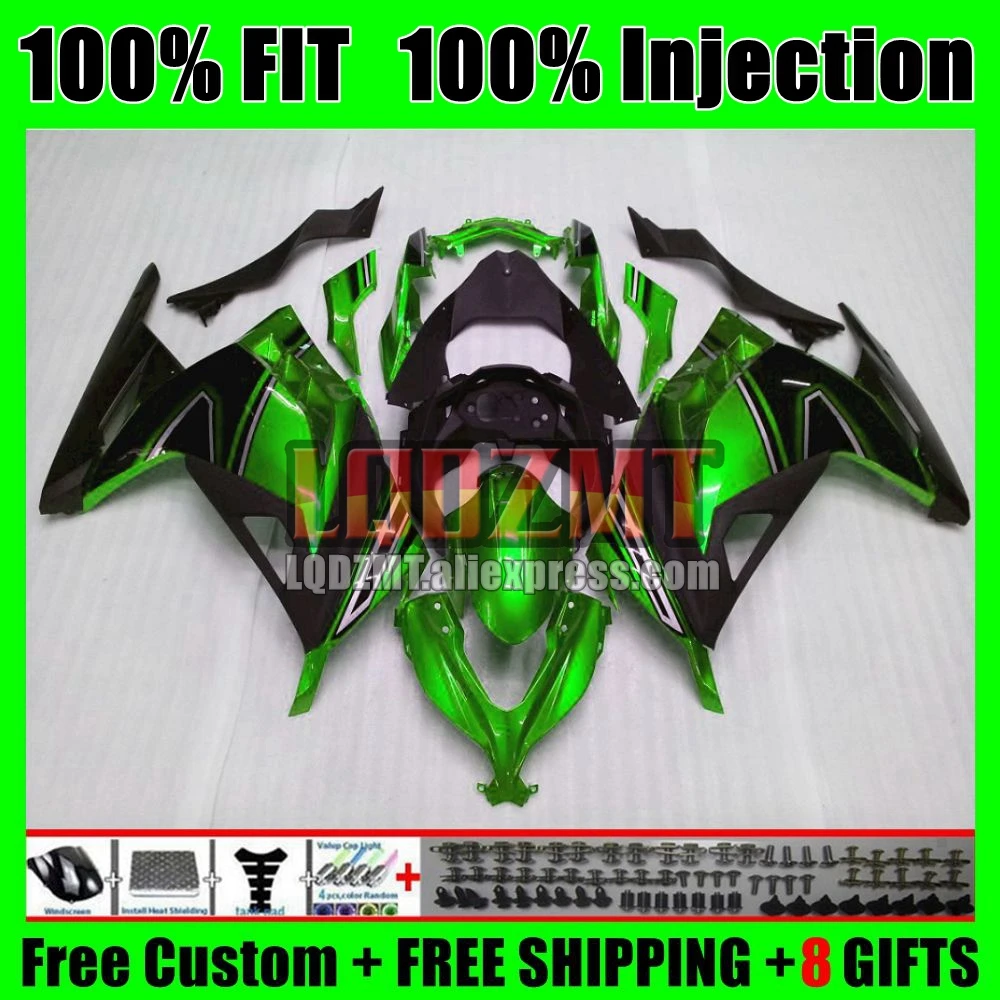 OEM Body For KAWASAKI NINJA EX-300R EX 300R EX300R 2013 2015 2016 2017 76No.171 EX 300 EX300 13 14 15 16 17 Stock green Fairing