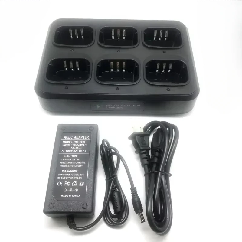 Walkie Talkie 6-Slots Battery Charger Adapter Six-Way Rapid Charging for TYT MD380 MD-380 MD-280 MD-290 MD-UV380 RT3 RT3S Radio
