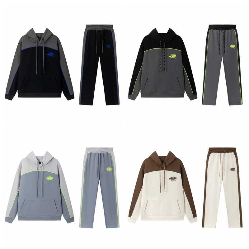 

Synaworld Drill Мужская толстовка с капюшоном и брюки на подкладке, комплект уличной спортивной одежды в стиле хип-хоп, повседневная осенняя коллекция