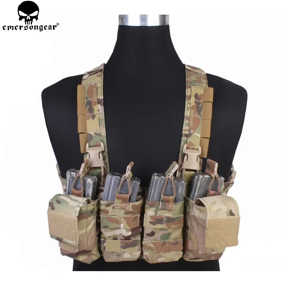 

Emersongear Easy Chest Rig Vest Tactical Combat Recon Vest with Magazine Pouch Airsoft Hunting Paintball Vest Multi-camo EM7450