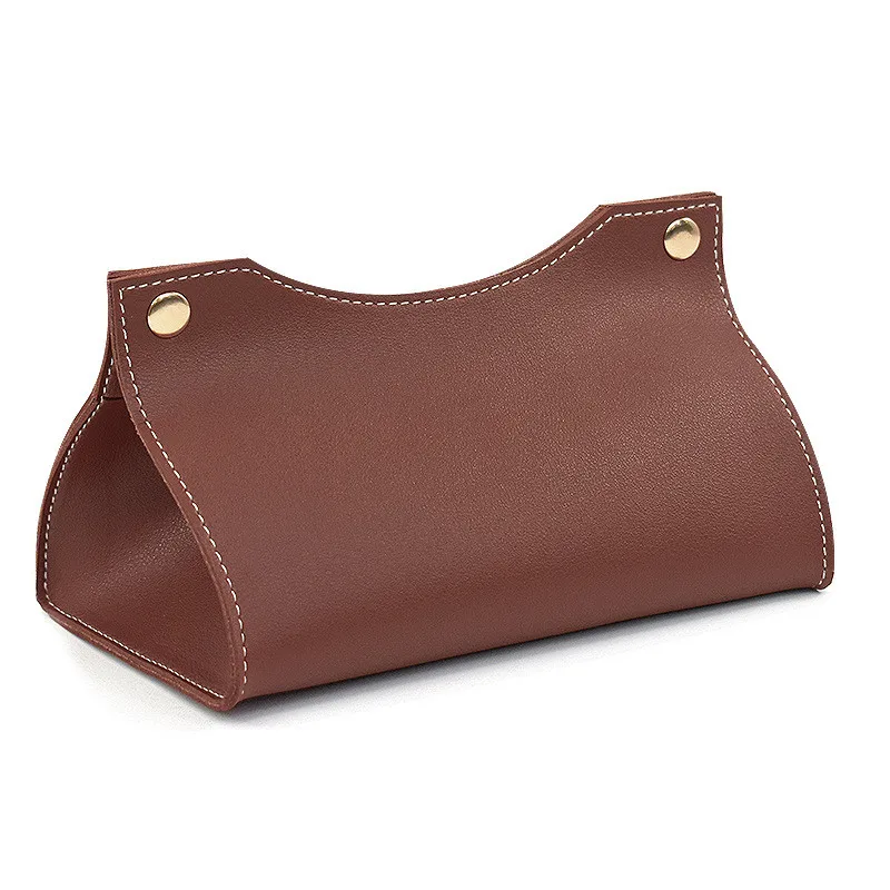 Tissue Box Halter Hause Wohnzimmer Kaffee Tisch Desktop Einfache Serviette Box Küche Lagerung Papier Box PU Leder Organisatoren – Detail 15