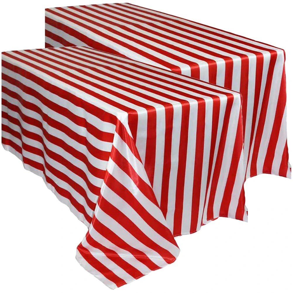 

2 Pcs Dining Striped Tablecloth Rectangle Fitted Cloths for Parties Picnic Waterproof