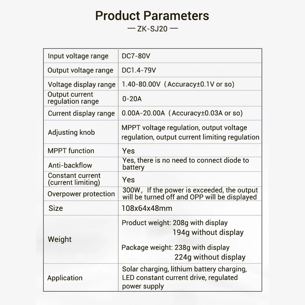 Y43A-ZK-SJ20 Автоматический понижающий модуль Модуль питания Регулируемая плата с ЖК-дисплеем