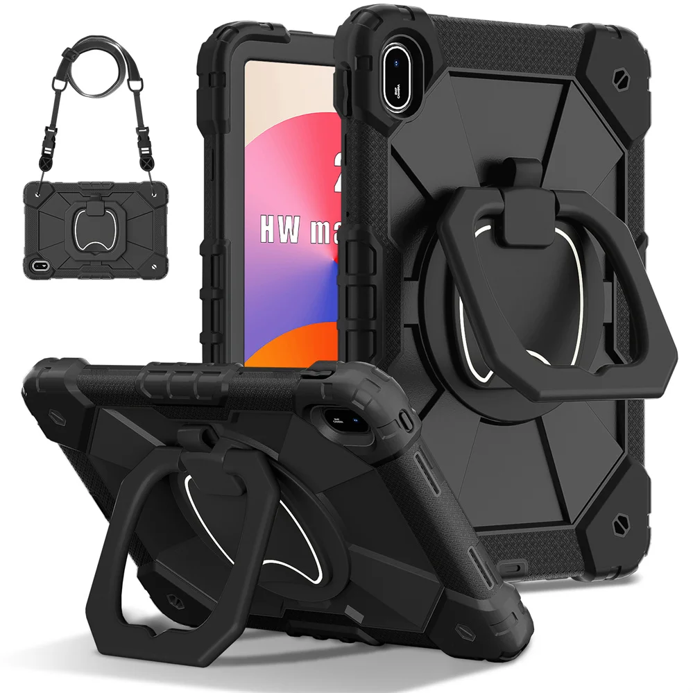 360 Rotation Shockproof Heavy Duty Kids Safe for Huawei MatePad SE 11 2024 AGS6-S09 with Wrist Strap Kickstand Cover