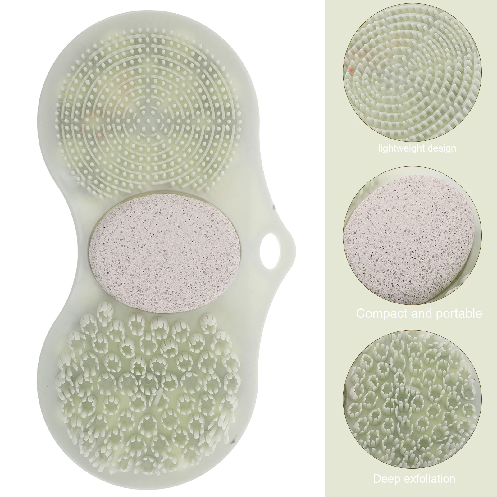 دش القدم الغسيل حصيرة عدم الانزلاق شفط الكؤوس المدمج في حجر الخفاف لإزالة الجلد الميت التقشير قدم تنظيف أداة