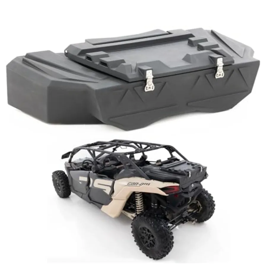 

Rear Bed Cargo Box for Can-Am Maverick X3 2 4-Seat Models - 45-Gallon Watertight Storage with High-Impact UV-Resistant Black Ma