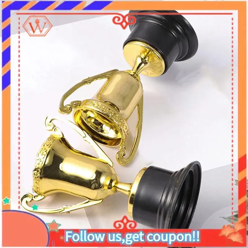 

Durable 48Pcs Golden Mini Award Trophy Prizes Decor Plastic Reward Prizes Kindergarten Kids Gift Awards Trophy With Black Base