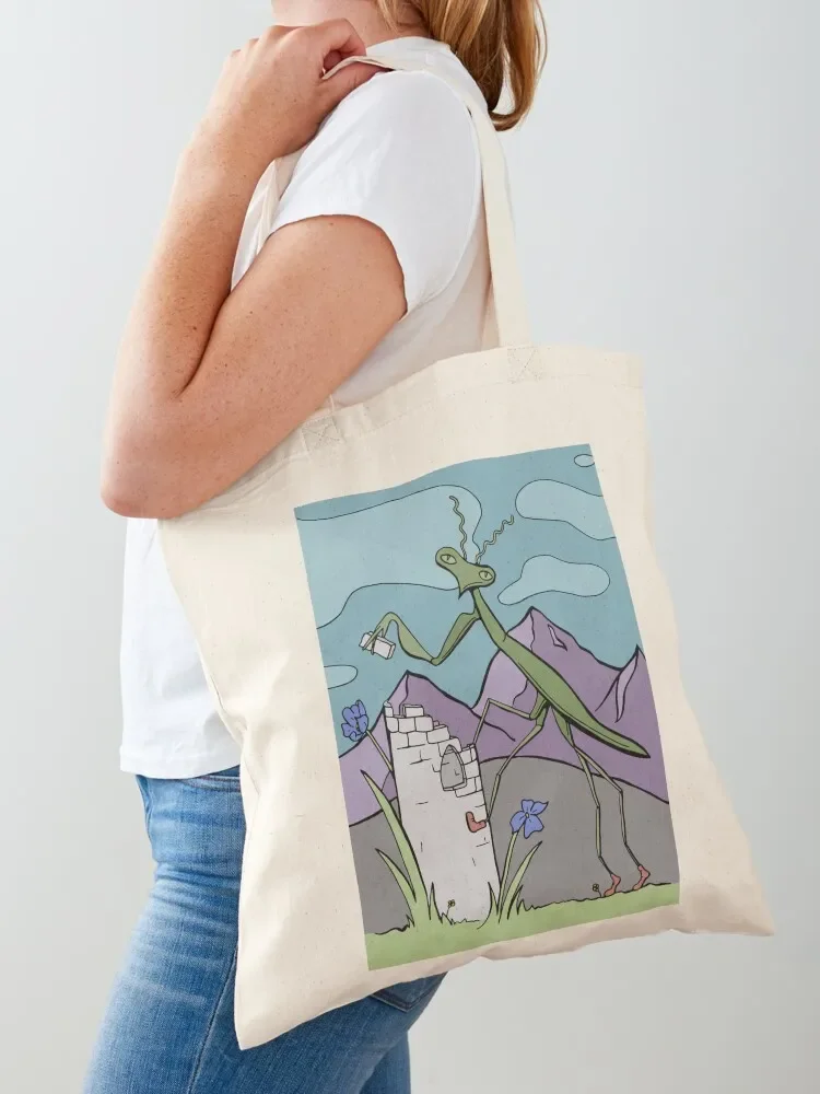 

Praying Mantis Builds A Tower Tote Bag custom tote bag Handbags handbag supermarket folding bag
