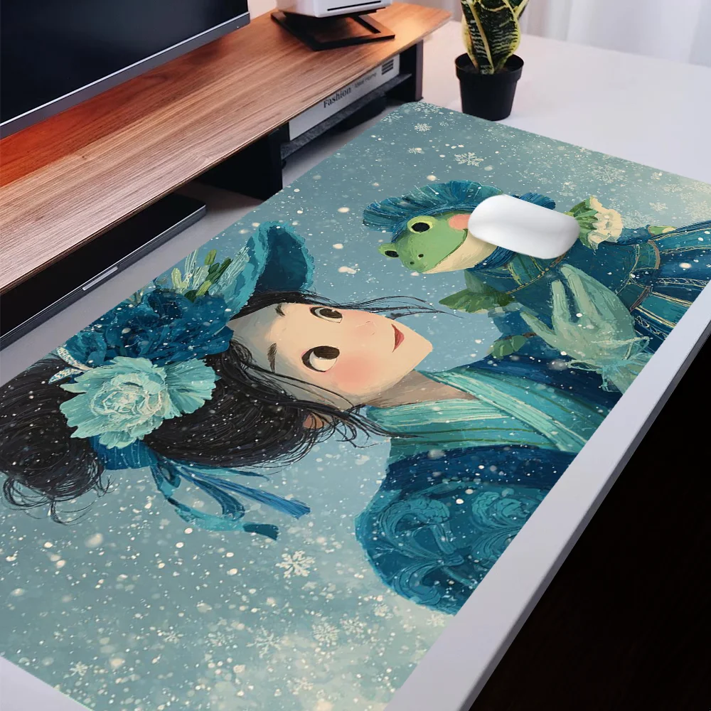 

Anime Girl Mouse Pad AI Design Art Desk Accessories Desk Pad Rubber Base with Stitched Edge Mousepad Non-Slip Deskpad for Office