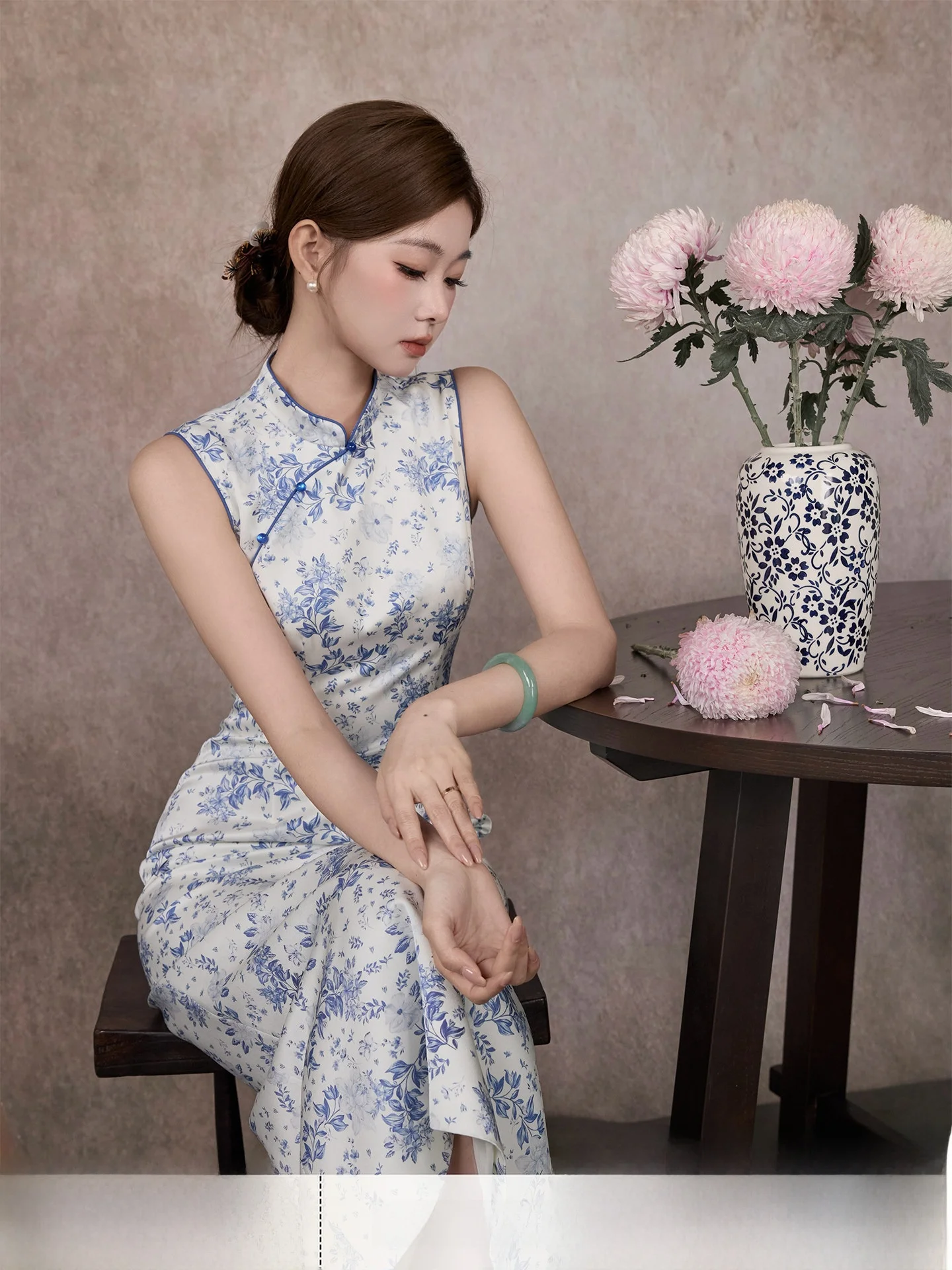 

Элегантное платье Iris Lumina в китайском стиле, новое ретро-платье с цветочным узором, длинная юбка, платье без воротника для женщин 20-30 лет